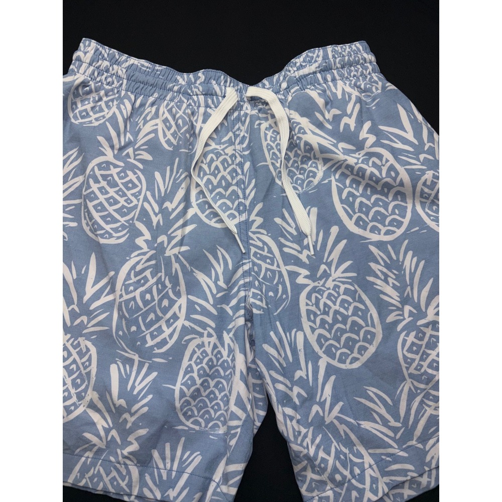 Chubbies Mens Swim Trunks Blue White Pineapple Print 7 Inch Inseam Small S